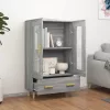  szürke sonoma színű szerelt fa magasszekrény 70 x 31 x 115 cm