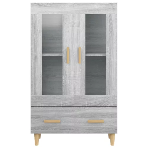  szürke sonoma színű szerelt fa magasszekrény 70 x 31 x 115 cm