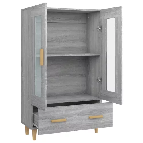  szürke sonoma színű szerelt fa magasszekrény 70 x 31 x 115 cm
