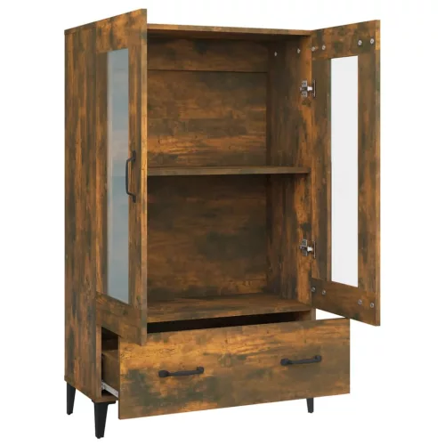  füstös tölgy színű szerelt fa magasszekrény 70 x 31 x 115 cm