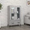  szürke sonoma színű szerelt fa magasszekrény 70 x 31 x 115 cm