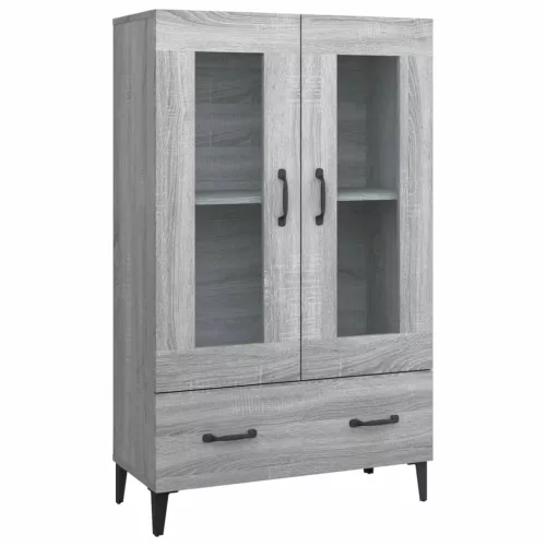  szürke sonoma színű szerelt fa magasszekrény 70 x 31 x 115 cm