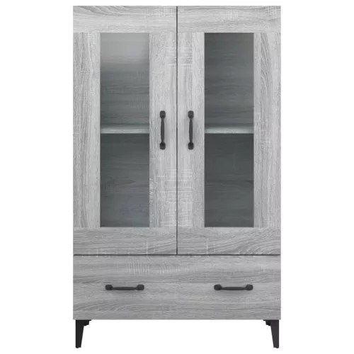  szürke sonoma színű szerelt fa magasszekrény 70 x 31 x 115 cm
