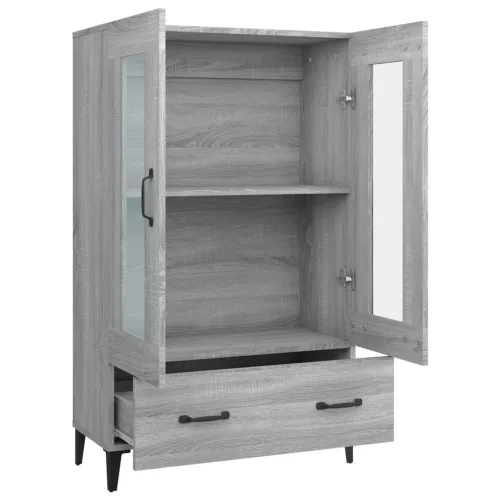  szürke sonoma színű szerelt fa magasszekrény 70 x 31 x 115 cm