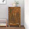  füstös tölgy színű szerelt fa magasszekrény 70 x 31 x 115 cm