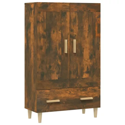  füstös tölgy színű szerelt fa magasszekrény 70 x 31 x 115 cm