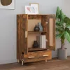  füstös tölgy színű szerelt fa magasszekrény 70 x 31 x 115 cm