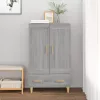  szürke sonoma színű szerelt fa magasszekrény 70 x 31 x 115 cm