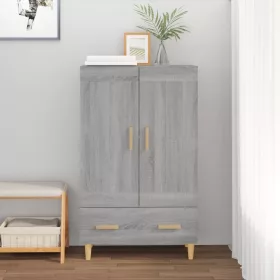    szürke sonoma színű szerelt fa magasszekrény 70 x 31 x 115 cm