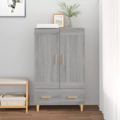  szürke sonoma színű szerelt fa magasszekrény 70 x 31 x 115 cm