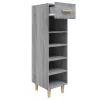  szürke sonoma színű szerelt fa cipősszekrény 30 x 35 x 105 cm