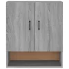  szürke sonoma színű szerelt fa faliszekrény 60 x 31 x 70 cm
