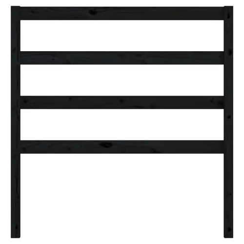  fekete tömör fenyőfa ágyfejtámla 81 x 4 x 100 cm