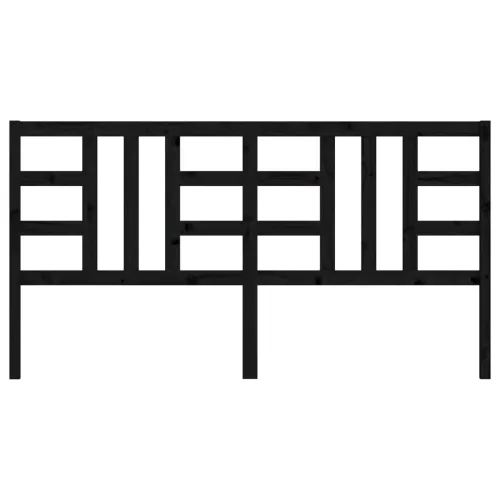  fekete tömör fenyőfa ágyfejtámla 206 x 4 x 100 cm