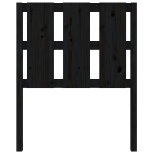  fekete tömör fenyőfa ágyfejtámla 80,5 x 4 x 100 cm