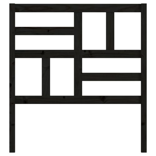  fekete tömör fenyőfa ágyfejtámla 96 x 4 x 104 cm