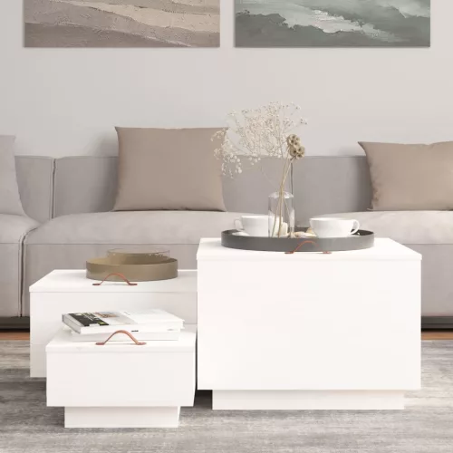  3 db fehér tömör fenyőfa tárolódoboz fedéllel