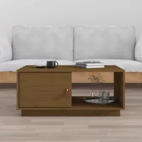  mézbarna tömör fenyőfa dohányzóasztal 80x50x35,5 cm