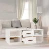  fehér tömör fenyőfa dohányzóasztal 100 x 50 x 41 cm