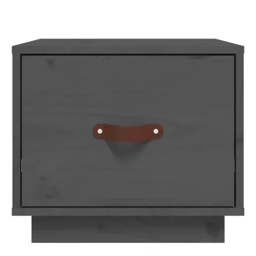  2 db szürke tömör fenyőfa éjjeliszekrény 40 x 34 x 35 cm