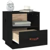  2 db fekete tömör fenyőfa éjjeliszekrény 40 x 34 x 45 cm