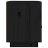  2 db fekete tömör fenyőfa éjjeliszekrény 40 x 34 x 45 cm