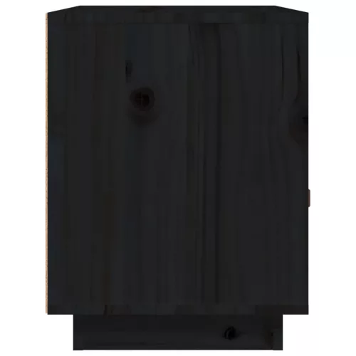  2 db fekete tömör fenyőfa éjjeliszekrény 40 x 34 x 45 cm