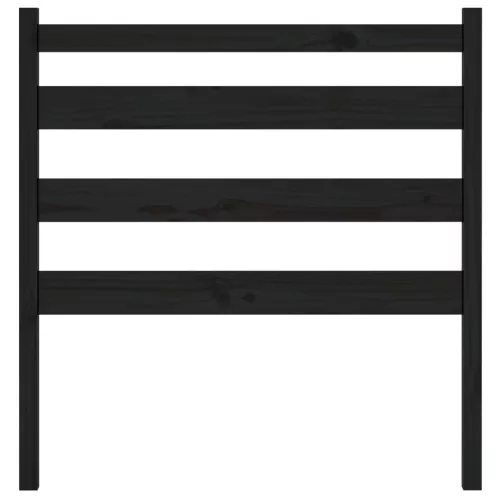  fekete tömör fenyőfa ágyfejtámla 96 x 4 x 100 cm