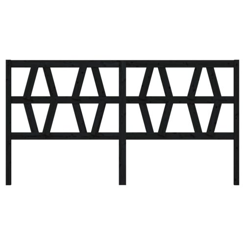  fekete tömör fenyőfa ágyfejtámla 206 x 4 x 100 cm
