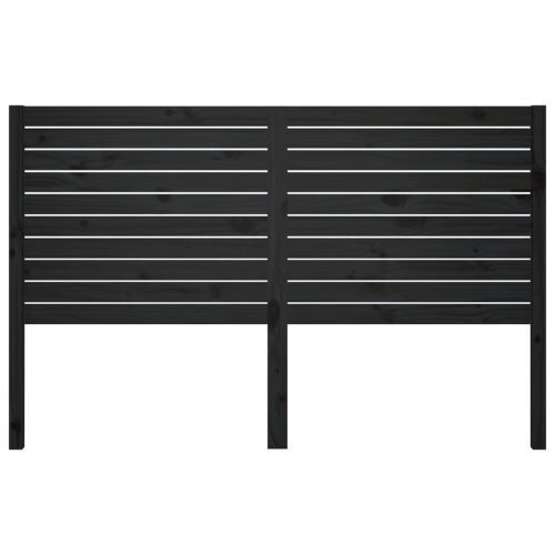  fekete tömör fenyőfa ágyfejtámla 156x4x100 cm