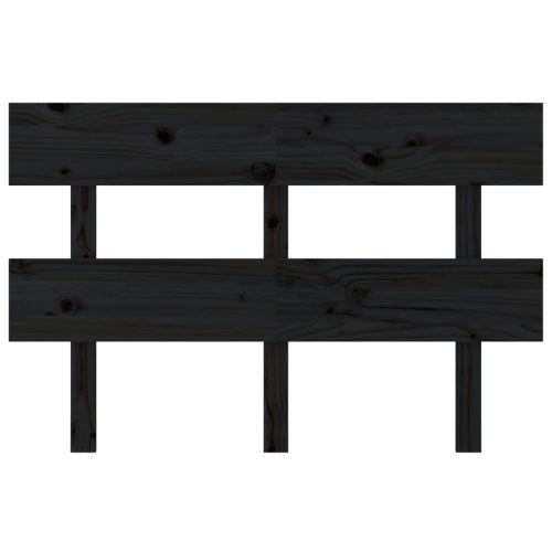  fekete tömör fenyőfa ágyfejtámla 144x3x81 cm