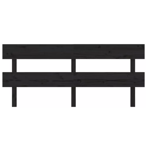  fekete tömör fenyőfa ágy fejtámla184x3x81 cm