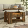  füstös tölgy színű szerelt fa dohányzóasztal 79 x 49 x 41 cm