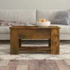  füstös tölgy színű szerelt fa dohányzóasztal 79 x 49 x 41 cm