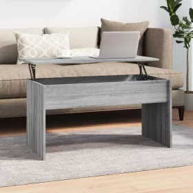    szürke sonoma színű szerelt fa dohányzóasztal 102x50,5x52,5 cm