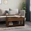  barna tölgy színű szerelt fa dohányzóasztal 102 x 50 x 52,5 cm