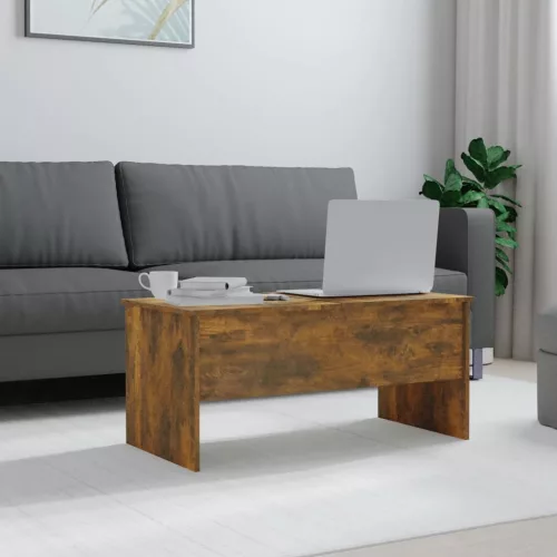  füstös tölgy színű szerelt fa dohányzóasztal 102x50,5x46,5 cm