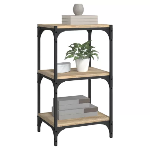  sonoma tölgy szerelt fa és acél könyvszekrény 40 x 33 x 70,5 cm