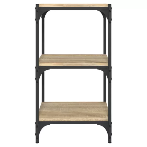  sonoma tölgy szerelt fa és acél könyvszekrény 40 x 33 x 70,5 cm