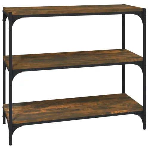  füstös tölgy szerelt fa és acél könyvszekrény 80 x 33 x 70,5 cm