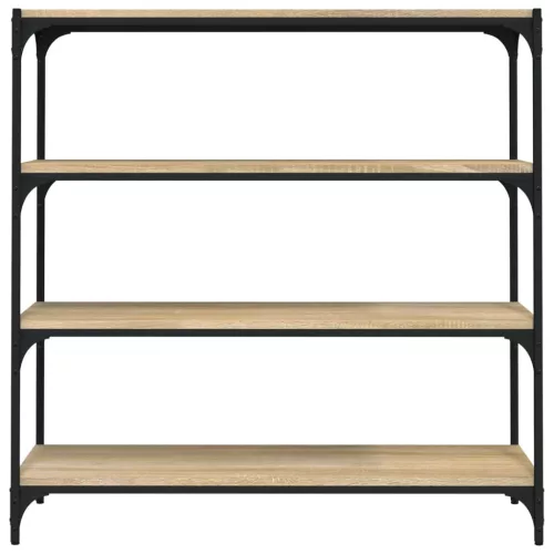  sonoma tölgy színű szerelt fa/acél könyvszekrény 100x33x100 cm