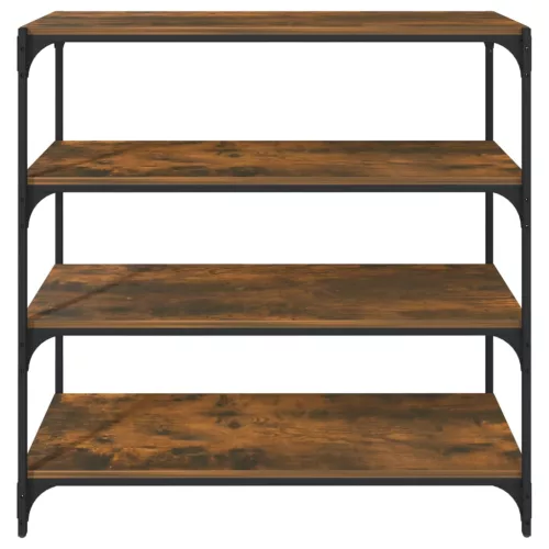  füstös tölgy színű szerelt fa/acél könyvszekrény 100x33x100 cm