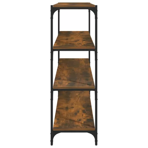  füstös tölgy színű szerelt fa/acél könyvszekrény 100x33x100 cm