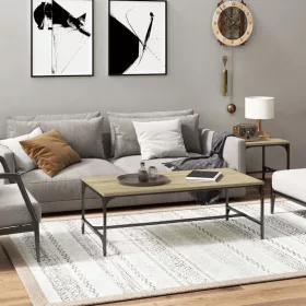    sonoma tölgy színű szerelt fa dohányzóasztal 100x50x35 cm