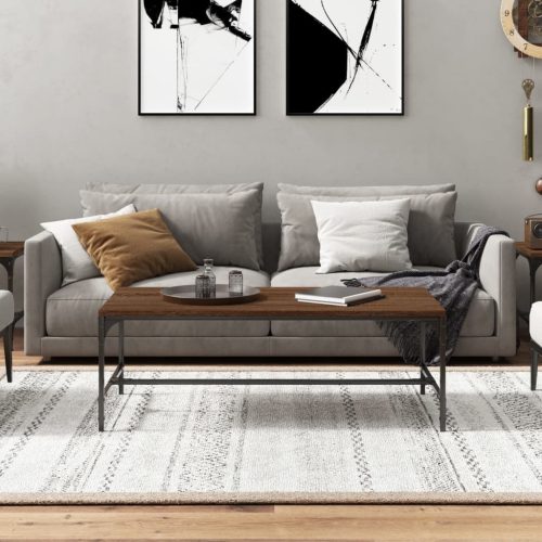  barna tölgyszínű szerelt fa dohányzóasztal 100 x 50 x 35 cm