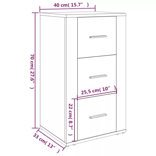  fehér szerelt fa tálalószekrény 40 x 33 x 70 cm