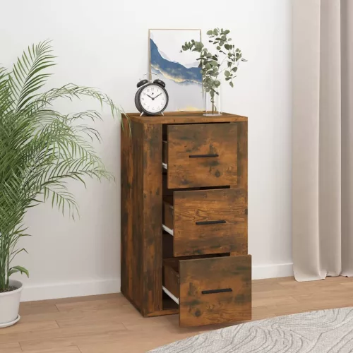  füstös tölgy színű szerelt fa tálalószekrény 40x33x70 cm