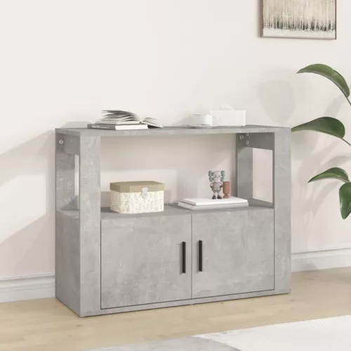  betonszürke szerelt fa tálalószekrény 80x30x60 cm