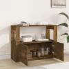  füstös tölgy színű szerelt fa tálalószekrény 80x30x60 cm