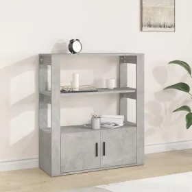  betonszürke szerelt fa tálalószekrény 80x30x90 cm
